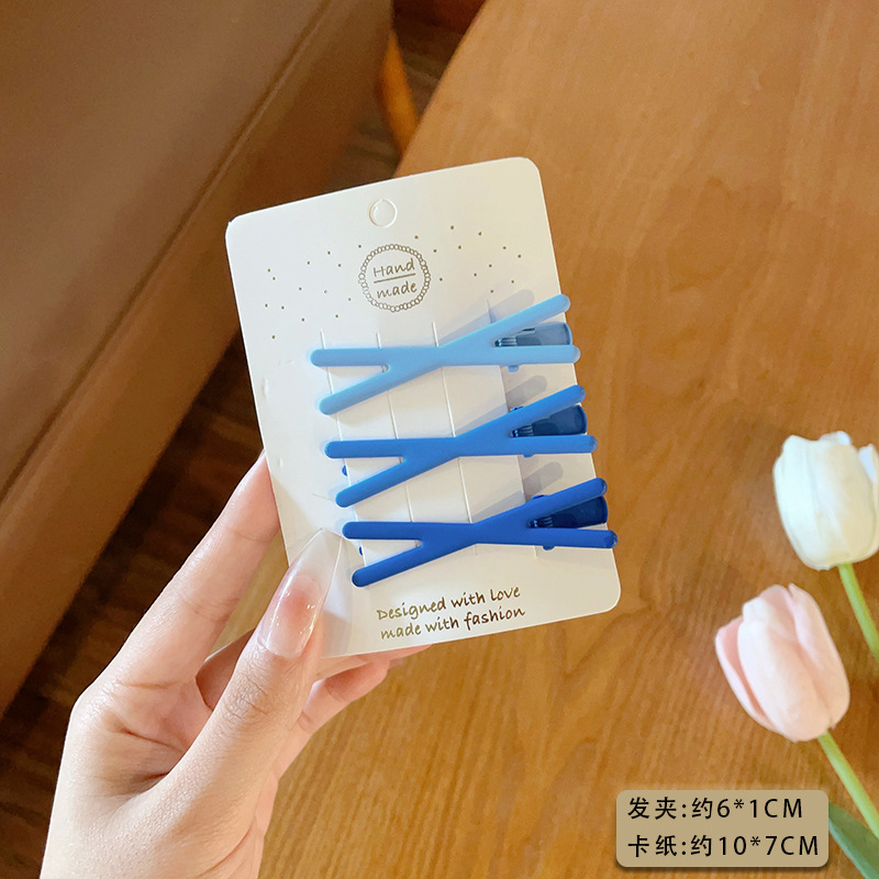少女系グラデーションクロスヘアクリップ前髪クリップカチューシャカチューシャ可爱いinsサイドクリップキャンディー色クリップ爱ハート好物|undefined