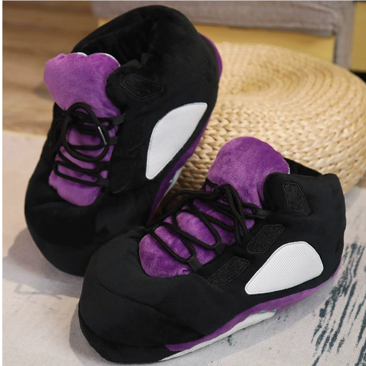 Tiktok mismo estilo parodia zapatos de grasa Coco pareja Zapatillas de algodón volver al futuro casa piso Kang hebilla 1 zapatos de algodón
