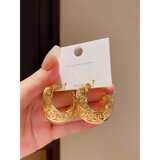 Ретро золотые серьги, изысканный стиль, легкий роскошный стиль, золото 750 пробы