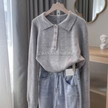 针织衫女装春秋韩版宽松短款长袖上衣百搭文艺软糯套头领毛衣