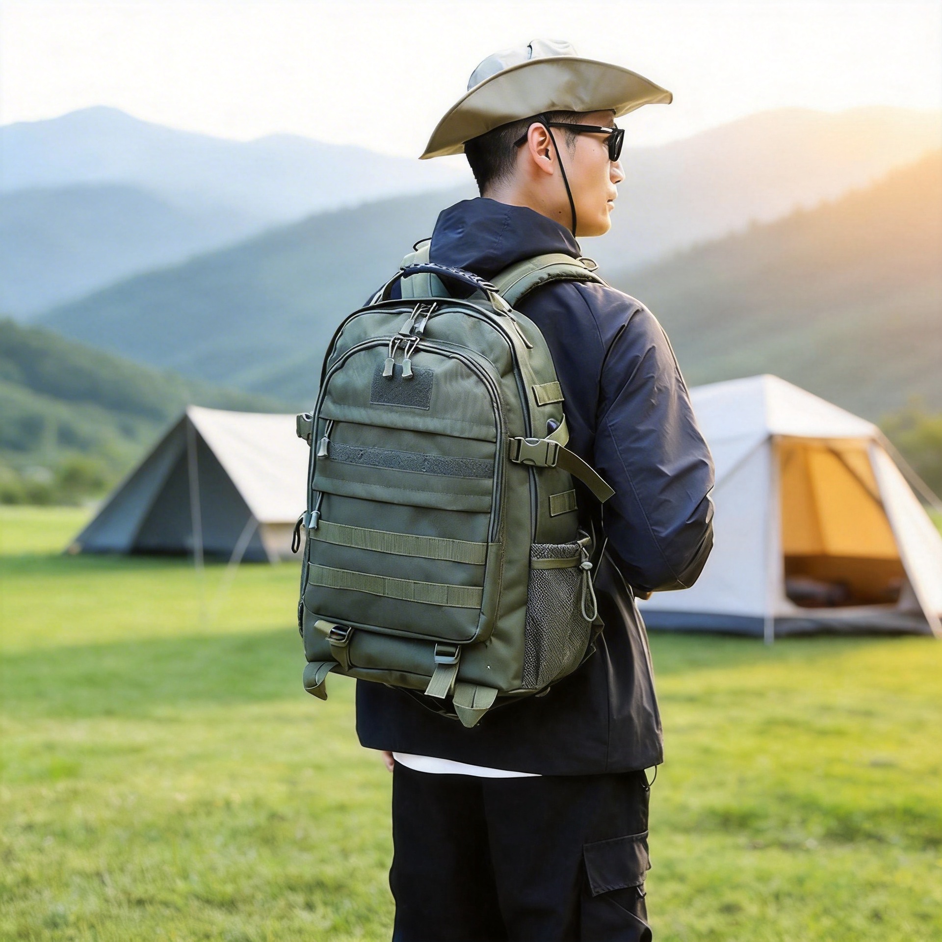 New Outdoor Backpack for Men and Women, Travel Backpack, Multi-Functional Camouflage Tactical Backpack, Waterproof and Scratch-Resistant Hiking and Mountaineering Bag