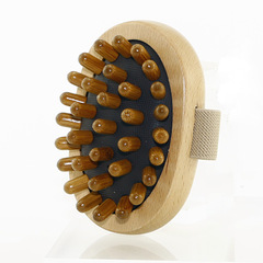 Cedarwood air cushion acupressure massage brush with multiple wooden contact points, convex point-style air bag manual acupoint meridian essential oil brush