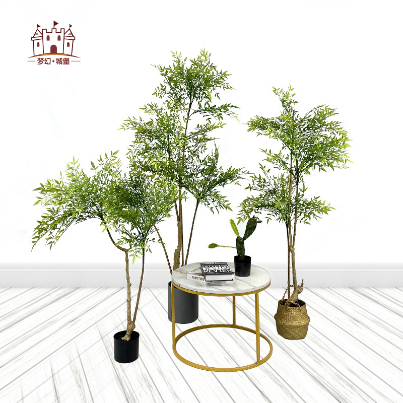 Nantianzhu artificial árbol artificial planta olla artificial interior salón piso bonsai decoración artificial planta verde
