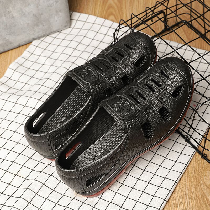 Plastic New Shoes Men's Korean Style Breathable Sports Work Running Cave Shoes Soft Sole Sandals Men's Non-slip Dad Shoes