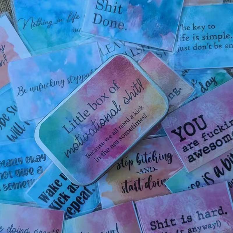 2022 europeo y americano caliente nueva diversión alentador conjunto de tarjetas de felicitación personalizada caja de dulces tarjeta de felicitación de regalo de inspiración