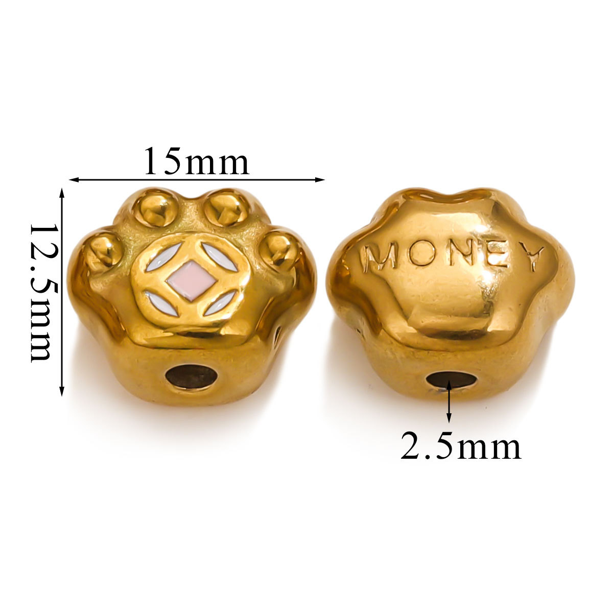 Acero inoxidable goteo de aceite gran agujero dibujos animados cuentas de acero de titanio cuentas espaciadoras accesorios lindos joyas de pulsera DIY accesorios