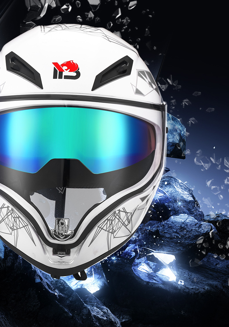 Ad Electric Motorcycle Helmet for Men and Women, Large-View Motorcycle Full-Face Helmet, 3C Certified, Suitable for All Seasons, Helmet with Water-Drinking Feature