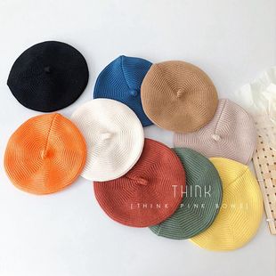 ins Explosive Autumn and Winter Korean Baby Cute All-match Knitted Beret Baby Pumpkin Wool Hat Princess Hat