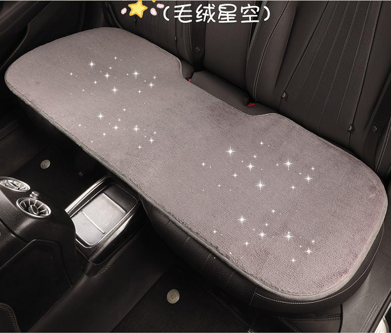 Car Seat Cushion Winter Plush Warm Cartoon Cute Car Seat Cushion Car Interior Accessories High-End Decorative Starry Sky