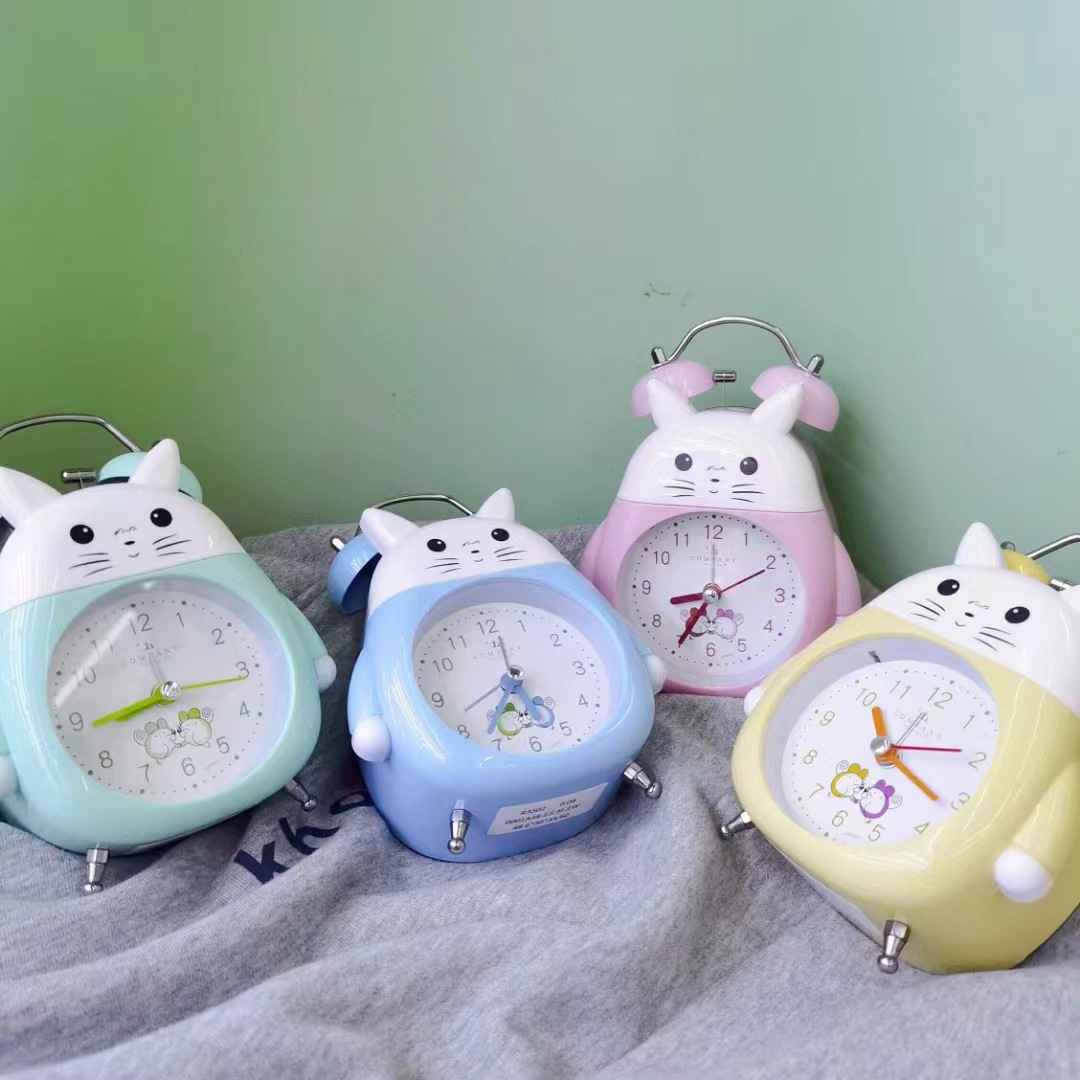 Directo de fábrica lindo animal gatito campana reloj despertador estudiante niños mudo reloj creativo al por mayor tipo despertador