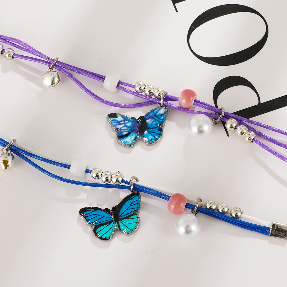 Retro Butterfly Alloy rope Inlay Artificial Pearls Womenu0027S Bracelets