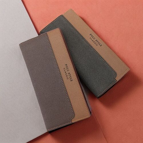 Men's Wallet, New Style, Large Capacity, Multiple Card Slots, Two-Tone Design, 30% Off, Men's Long Wallet