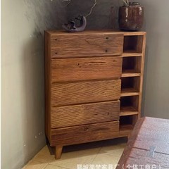 元のメーカーの古い楡の木の収納棚の引き出し式のお茶の缶の食器棚の木の多層の収納棚