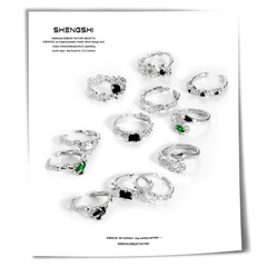 韓版小眾ins時尚個性肌理開口高級感冷淡風食指戒指女不掉色批發