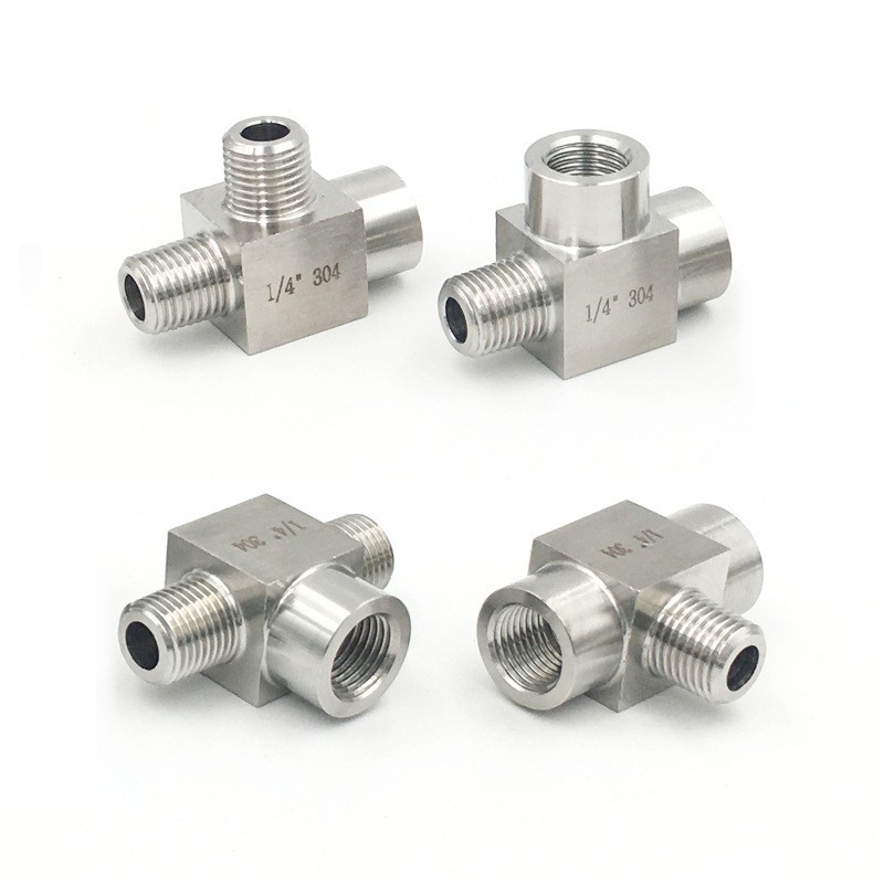 供应 黄铜三通直角卡套接头 不锈钢变径快速接头 液压胶管接头