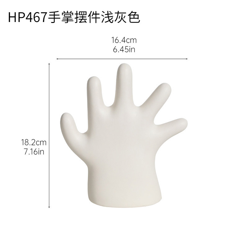 Wabi-Jifeng Decoración de palma de cerámica simple Joyas Estante de anillo Soporte de almacenamiento Estante de exhibición Accesorios de exhibición Decoración suave