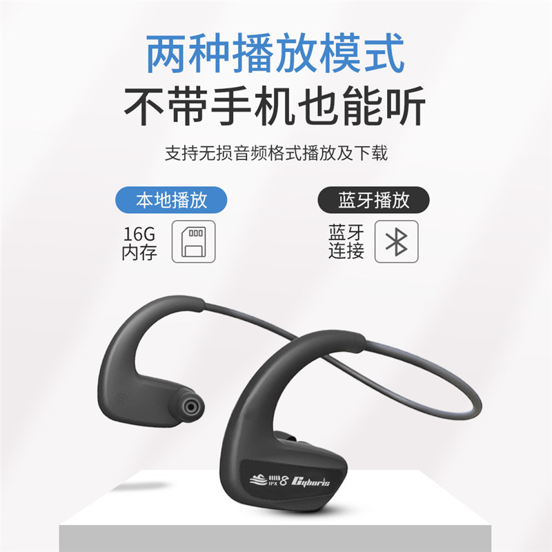 サイボリス スイミング 防水 スポーツ Bluetooth 5.0 イヤホン 内蔵16Gメモリ HIFI トゥルーワイヤレス MP3|undefined