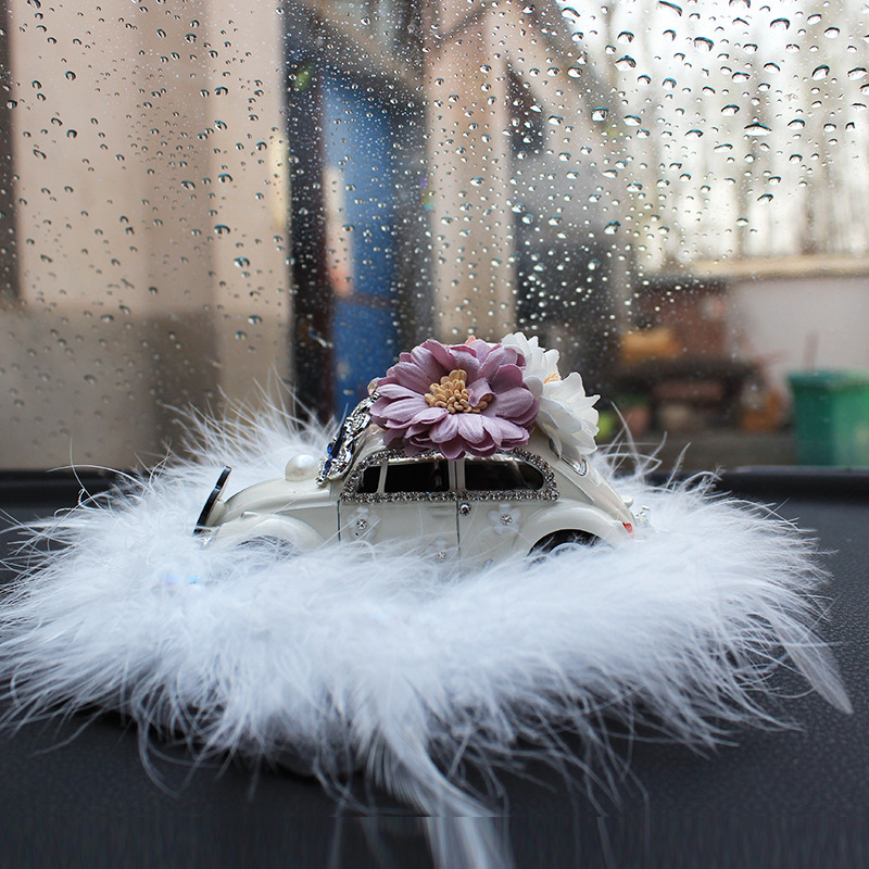 Decoración de coche, flor, modelo de coche, personalidad, diamantes, linda consola central femenina, aromaterapia de coche, decoración interior de coche