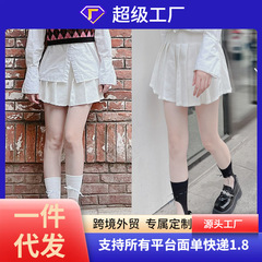 vickylife洛丽塔袜镂空绑绳正前面漏腿JK袜子女夏天高筒绑带棉袜