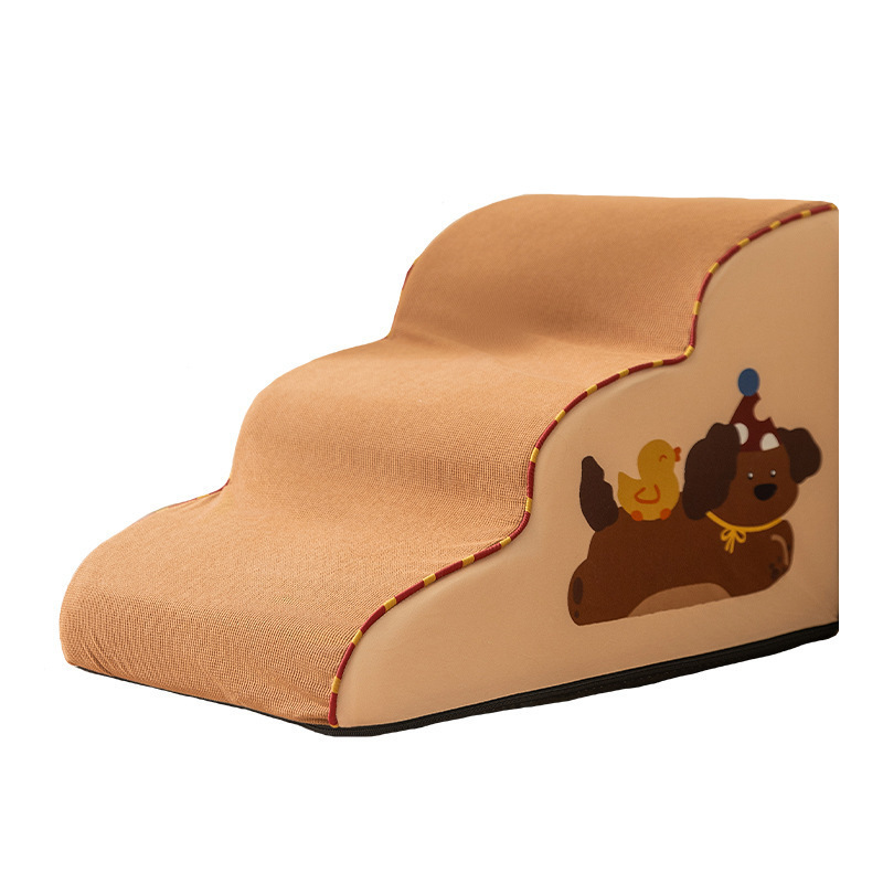 Otoño y invierno nuevo estilo de dibujos animados escaleras de mascotas escaleras de cama para perros desmontables y lavables escaleras para perros mayores estables
