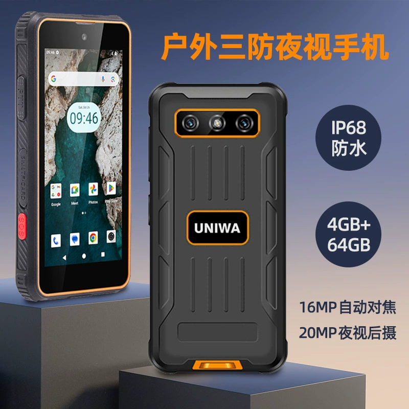 4inch Открытый Android-смартфон IP68 водонепроницаемый sos-вызов 4G с двумя SIM-картами и тремя доказательствами ночного видения мини-мобильный телефон