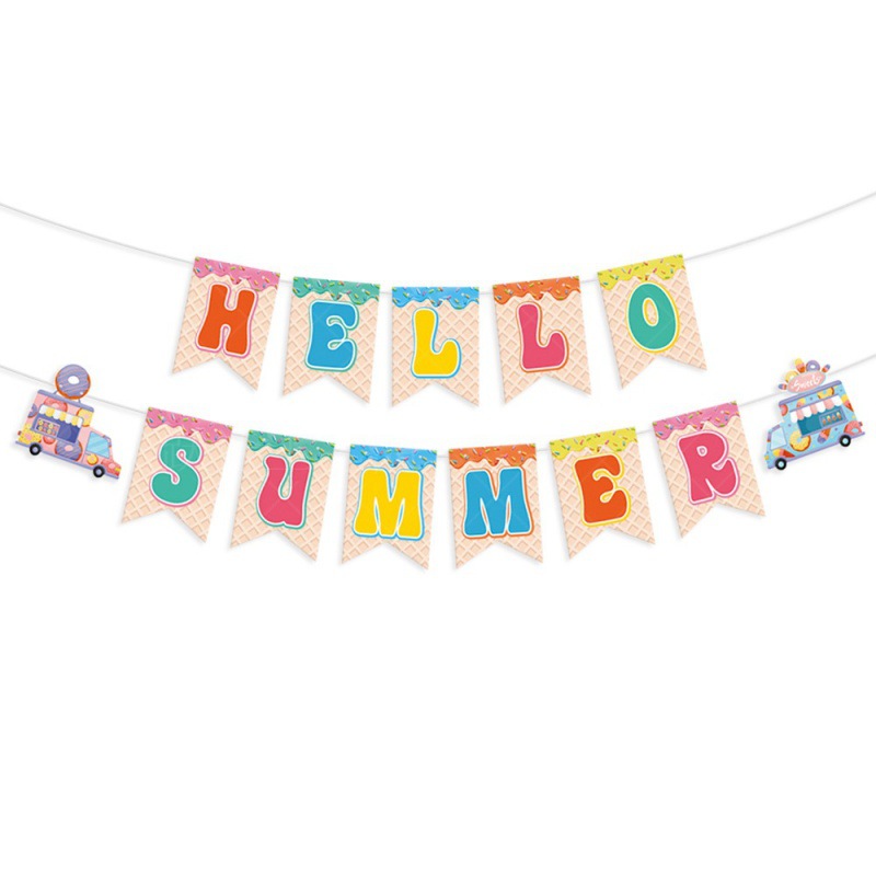 HELLO SUMMER Tira de la bandera, J-0217-1