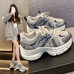 高级感内增高网面透气老爹鞋女2025年秋冬季户外百搭休闲运动鞋潮