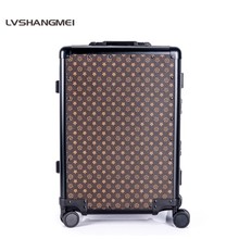 香港I经典老花锌合金拼接轻奢高颜值高档手工拼接旅行箱