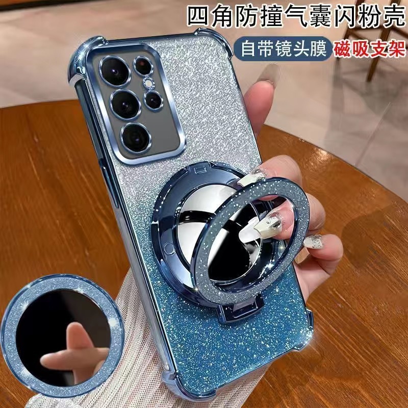 适用OPPOReno15Pro手机壳磁吸镜子支架A38气囊防摔套4A79奢华新款