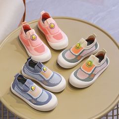 夏季薄款宝宝飞织网面软底防滑舒适透气一脚蹬小童幼儿园室内板鞋