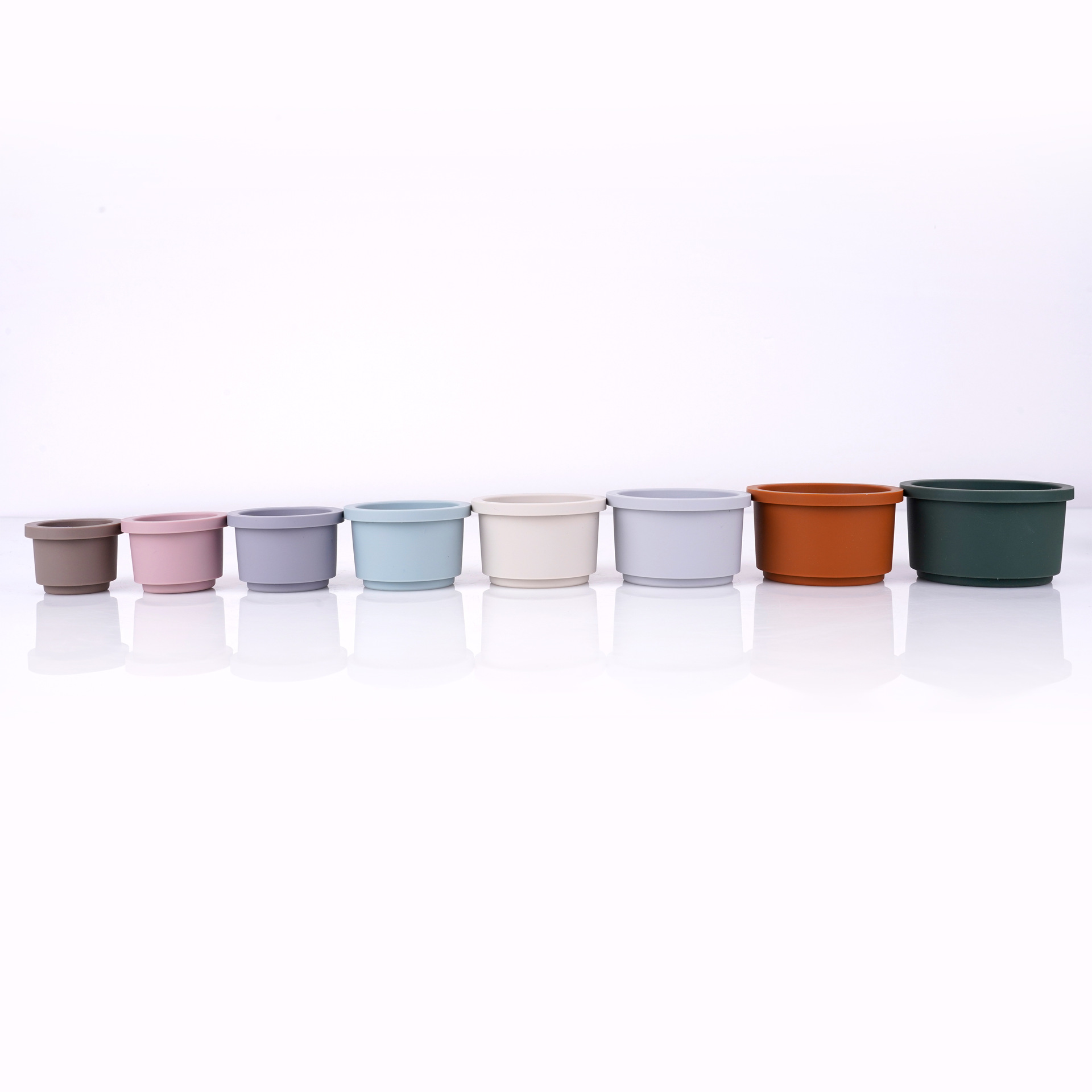 Educación temprana transfronteriza de silicona copas plegables juego de música plegable para bebés práctica juguetes de silicona para niños