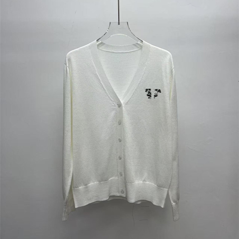 American Retro Style Polo Collar Embroidered Knit Long-Sleeve Cardigan for Women, New Summer Design, Unique and Versatile Top, Trendy