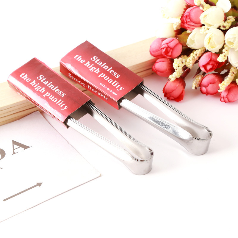 6inch Stainless Steel Ice Tongs, Multifunctional Barbecue Tongs, Bread Tongs, Non-Food Grade Sugar Cube Tongs, Towel Clips, Direct Sales from the Manufacturer
