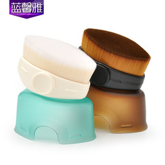 新款單支白小鯨塑膠柄粉底刷便攜款纖維毛透明蓋子化妝刷彩妝工具