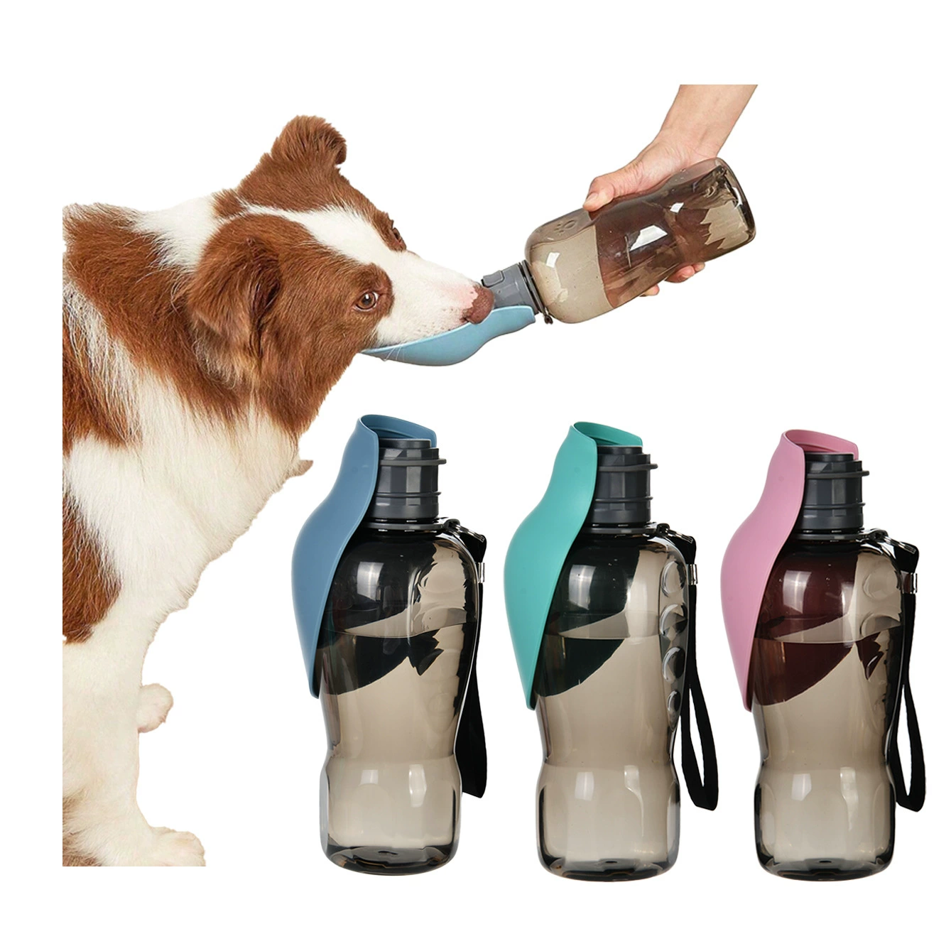 Поилка для животных, портативная бутылка для воды для собак в дорогу, складная бутылка-поилка с откидной крышкой, новинка для Amazon (для международной торговли)