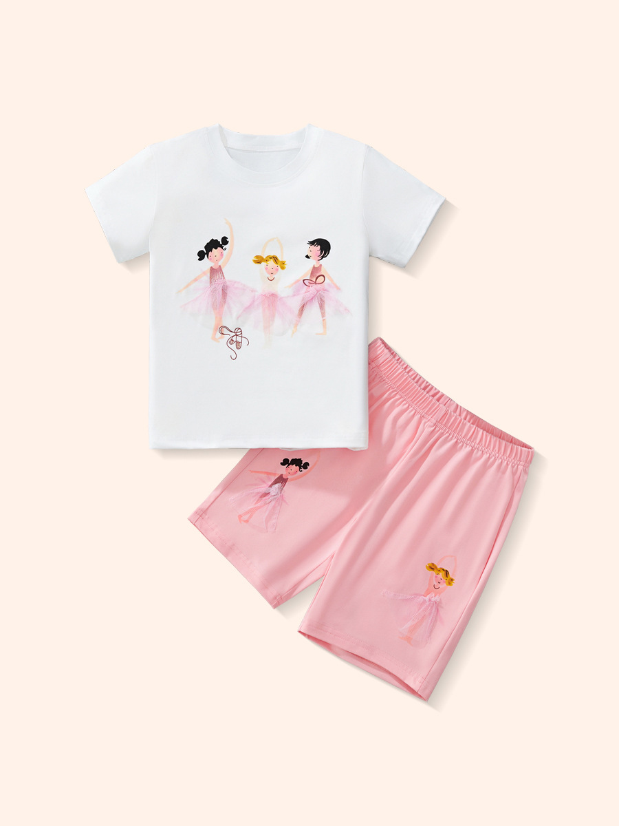 Little Bitty verano nuevos niños dulces y lindos pantalones cortos de manga corta moda casual ropa de dos piezas