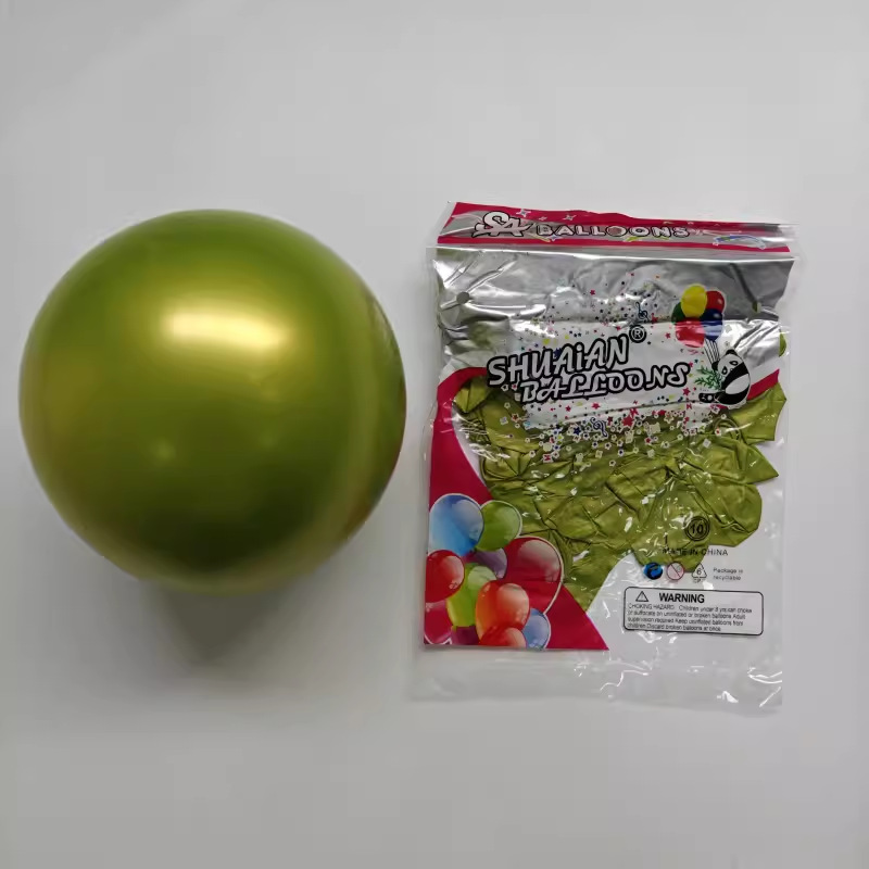 Shuai An Globo de metal de 10 pulgadas Globo de látex de cromo nacarado Fiesta de cumpleaños Decoración de boda 50 piezas