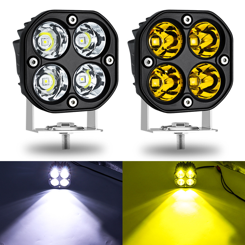 Cross-border Waterproof Car LED 3-inch 40W Small Square Light Off-road Truck Top Light Front Bar Motorcycle Beam Light