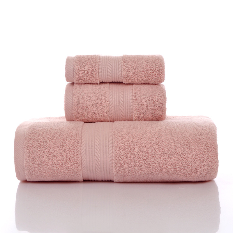 Manufacturer Wholesale Three-Piece Set, Cross-Border Hot-Selling Towel Set, Plain Cotton Towel Wholesale, Household Soft and Absorbent