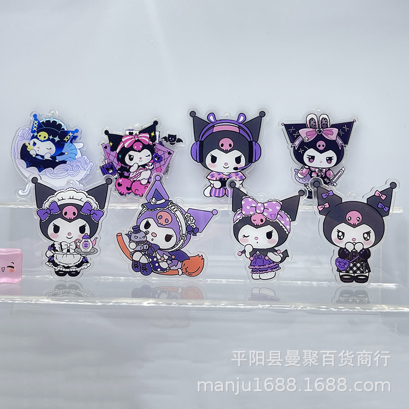 布のアクリルのキーホルダーのオーダーメードのアクリルの周辺のlabubuのカップルはdiyの部品を掛けます。