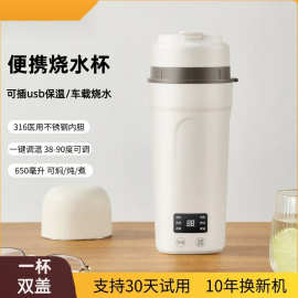 真米电热杯小型迷你便携式烧水壶办公室旅行加热保温电热水杯批发