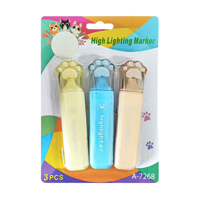 Garra de gato forma protección de los ojos resaltador dibujos animados lindo Super lindo de alto aspecto creativo exquisito macaron color resaltador