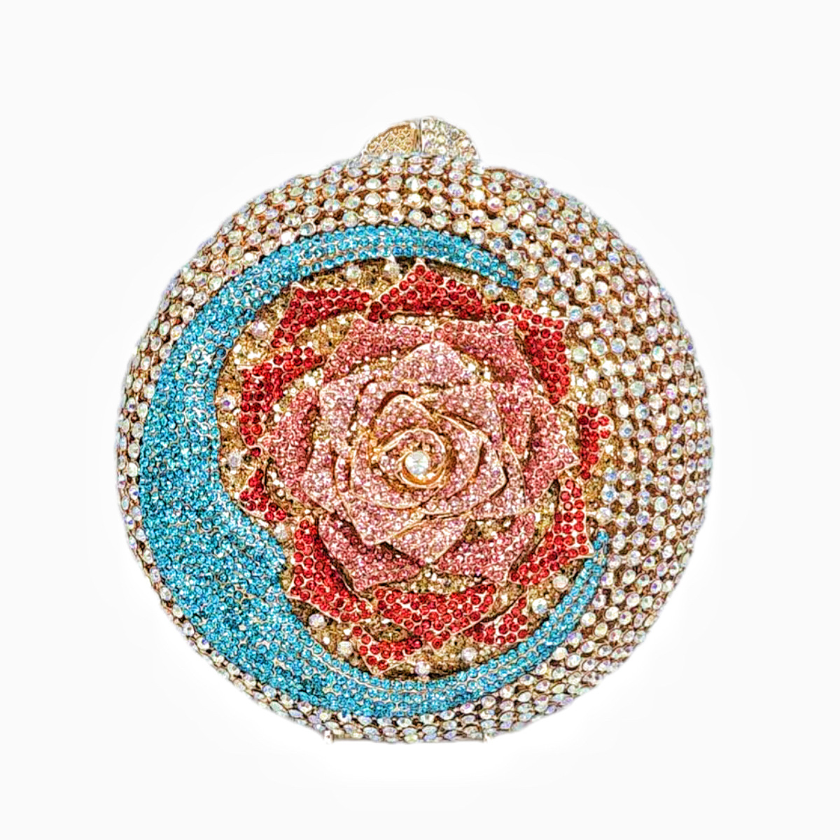 Túi clutch nữ đính kim cương hoa mặt trăng, cầm tay dự tiệc cao cấp — Màu vàng kim, Màu đen, Cá tính đặt làm
