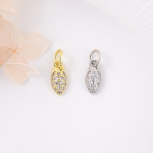 小众原创铜微镶锆石水果系列菠萝小吊坠 耳环手链项链DIY饰品配件