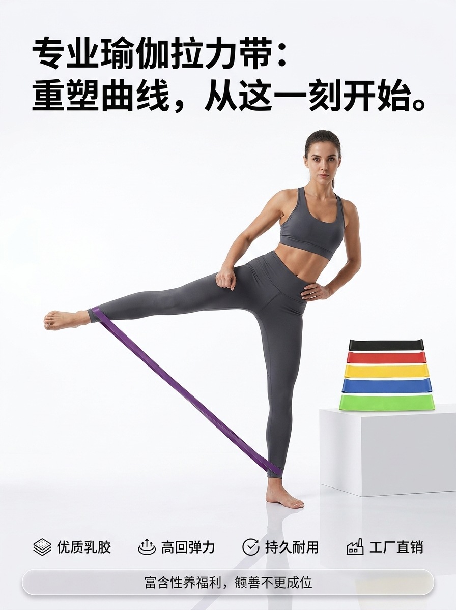 Vorrätig Grenzüberschreitender Squat Booty Pilates Widerstandsband Stretch Bewegung Trainingsband Fitness Widerstandsband für zu Hause
