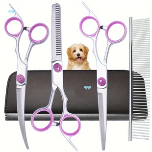Professional 5 in 1 Dog Beauty Scissors Kit Stains Steel