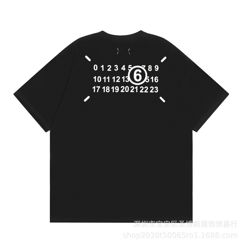 クロスボーダー メゾン マルジェラ マルジェラ デジタル プリント MM6 ピュアコットン 高品質 メンズ Tシャツ レディース 半袖 トレンド|undefined