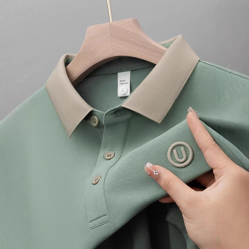 Men's Short Sleeve Polo Shirt Summer Light Luxury Business Casual Embroidered Thin Shirt for Middle-aged Young Men Men's T-shirt