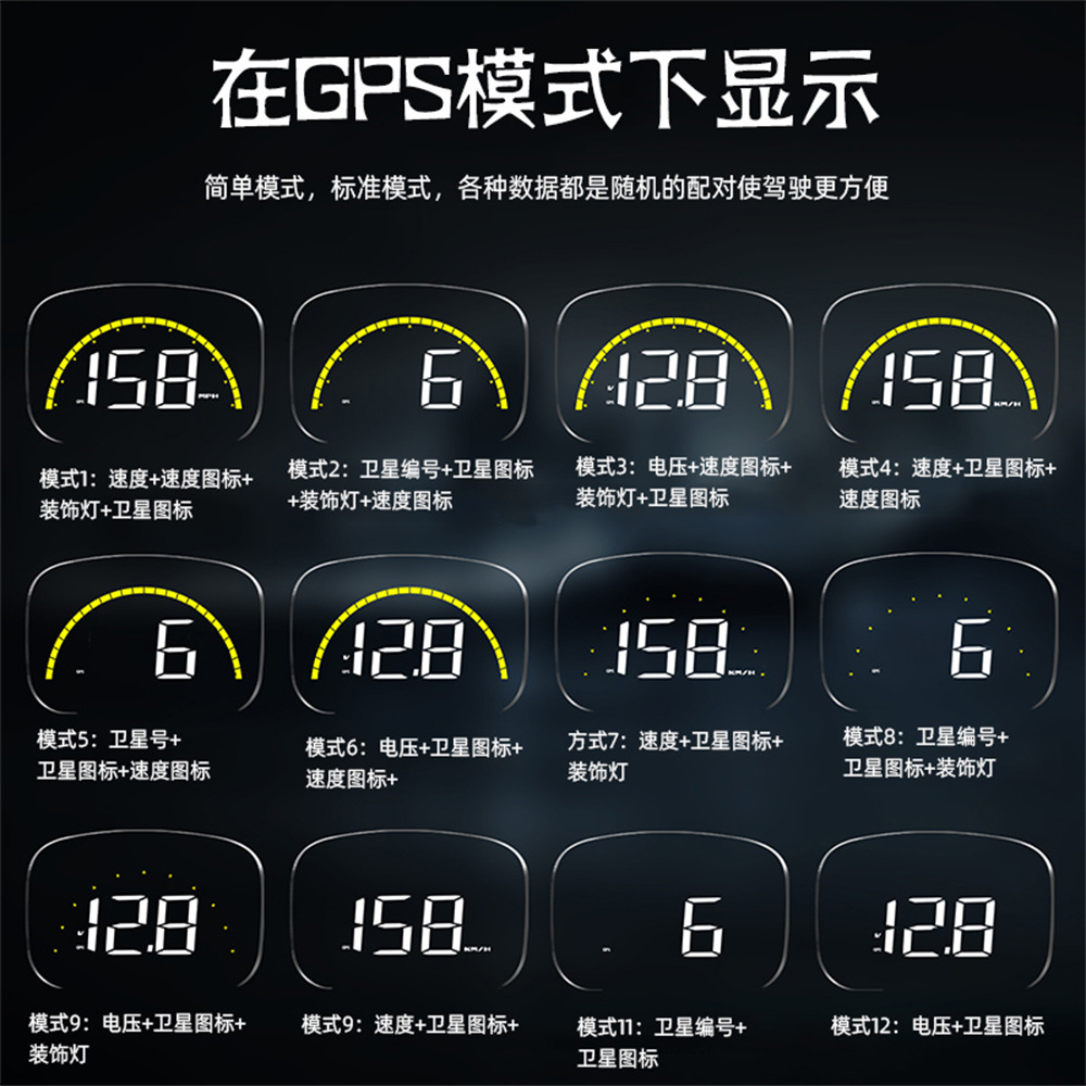 Hud Head-Up Display Gps Car Speedometer Projector Modified Obd Dual-Mode Digital Car Display Screen C700S