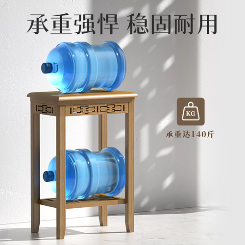 Indoor floor-standing flower table, retro flower table, solid wood Chinese-style flower stand, living room pothos flower stand, bamboo flowerpot stand